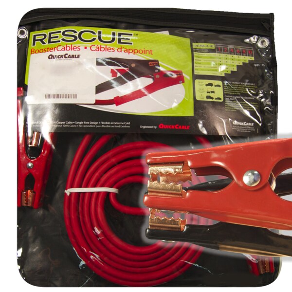 Booster Cable, 2 Ga, 20ft., 500A, Connection Type: Clamp